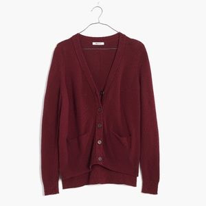 Madewell Burgundy Seed Stitch Cardigan